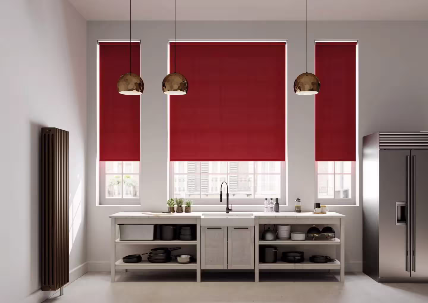 roller blinds in bay window